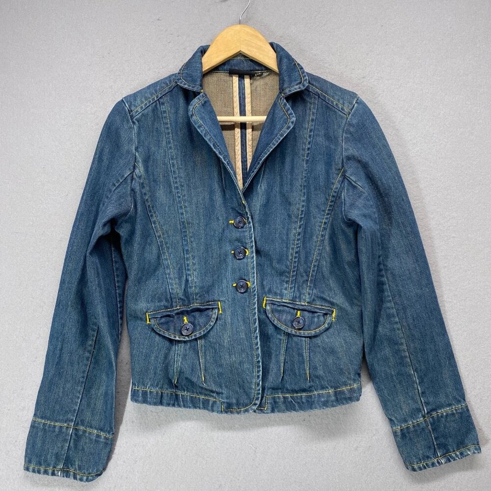 The Limited Denim Jacket Womens Medium Blue Jean Retro Y2K Fitted